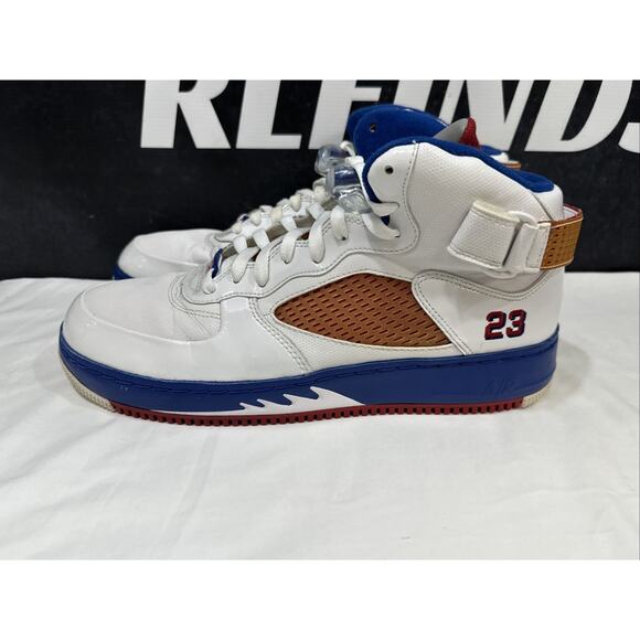 Jordan 5 Fusion Varsity Red Blue Ribbon 318608 162 Mens Size 12 Varsity - Picture 7 of 11